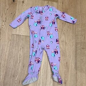 Purple Owl Print Baby Onesie 18m